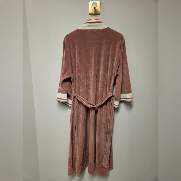 Christian Dior, vintage Mauve Brown and Cream Robe - Picture 3 of 12